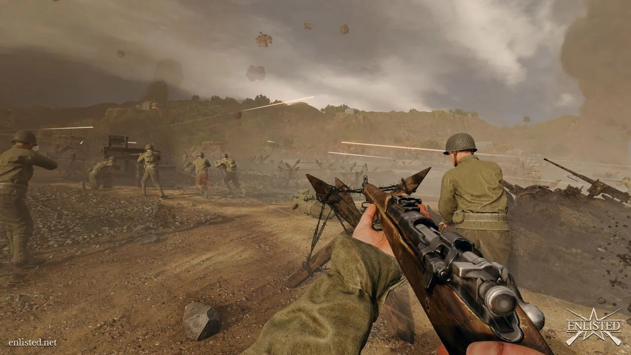 ESP player boxes in an Enlisted squad battle
